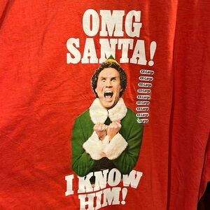 Buddy The Elf Omg Santa! Mens Size XXL 2X NEW With Tags 27” Pit To Pit